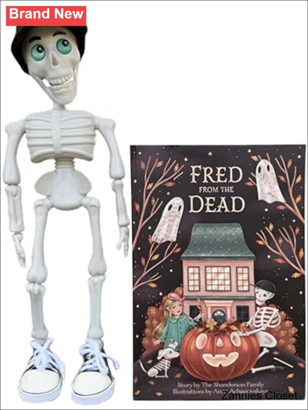 👻 Fred from the Dead Skeleton Doll & Book Set Halloween Kids Toy Gift Set 15in